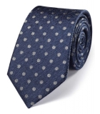 Cravata barbati - Charles Tyrwhitt -matase 100% - albastra si cu buline argintii 